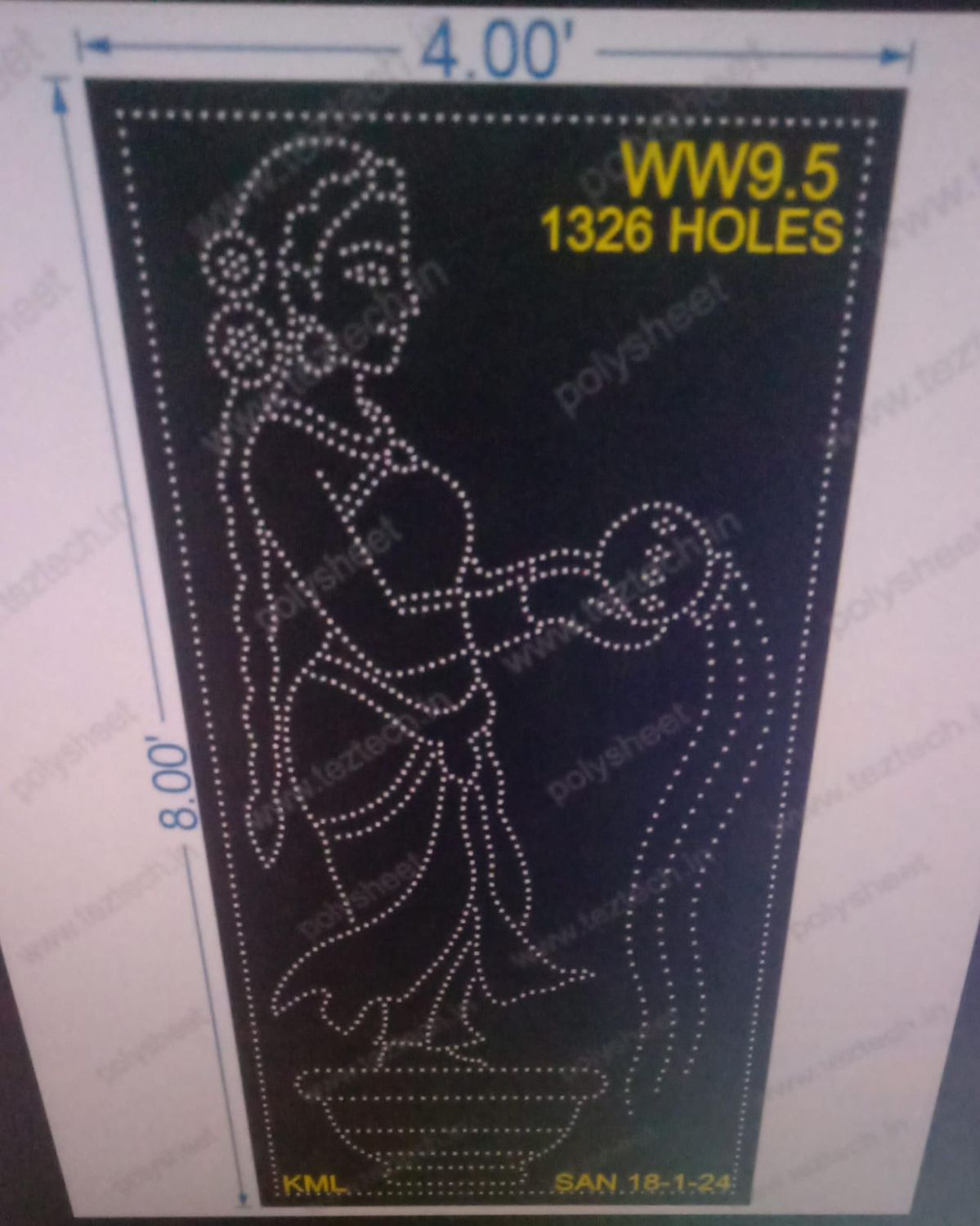 WW9.5 WELCOME WITH WOMAN 8X4FT 1326HOLES