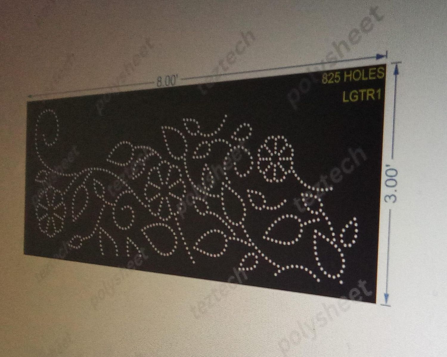 LGTR1 LEAF ROW1   1 PART 3X8 FEET 825 HOLES