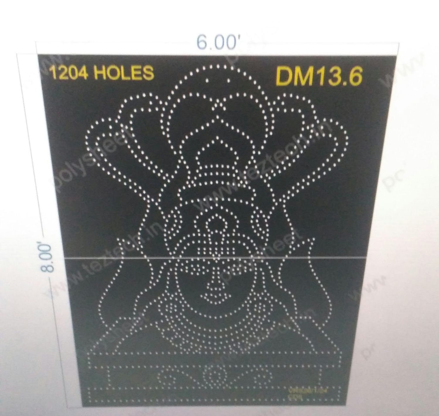 DM13.6 AGANI MATA 8X6 FEET 1204 HOLES (2 PARTS)