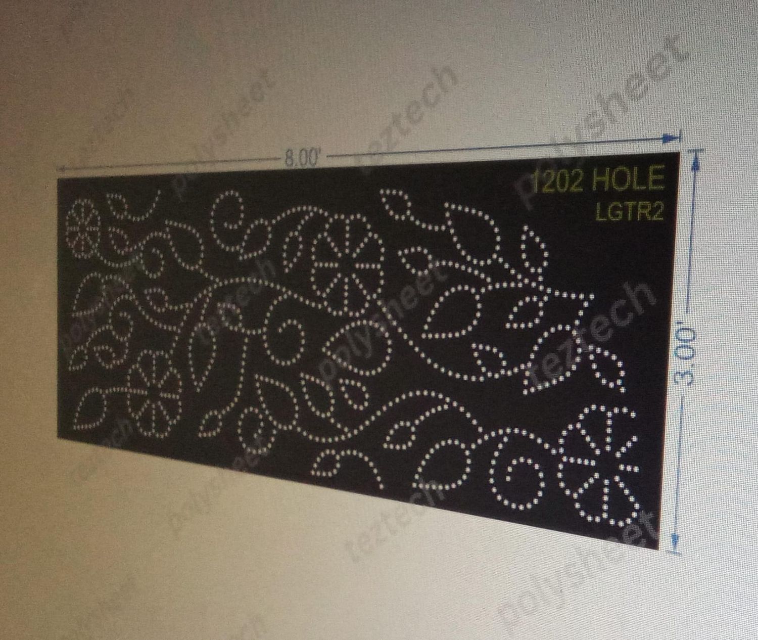 LGTR2 LEAF  ROW2   1 PART 3X8 FEET 1202 HOLES