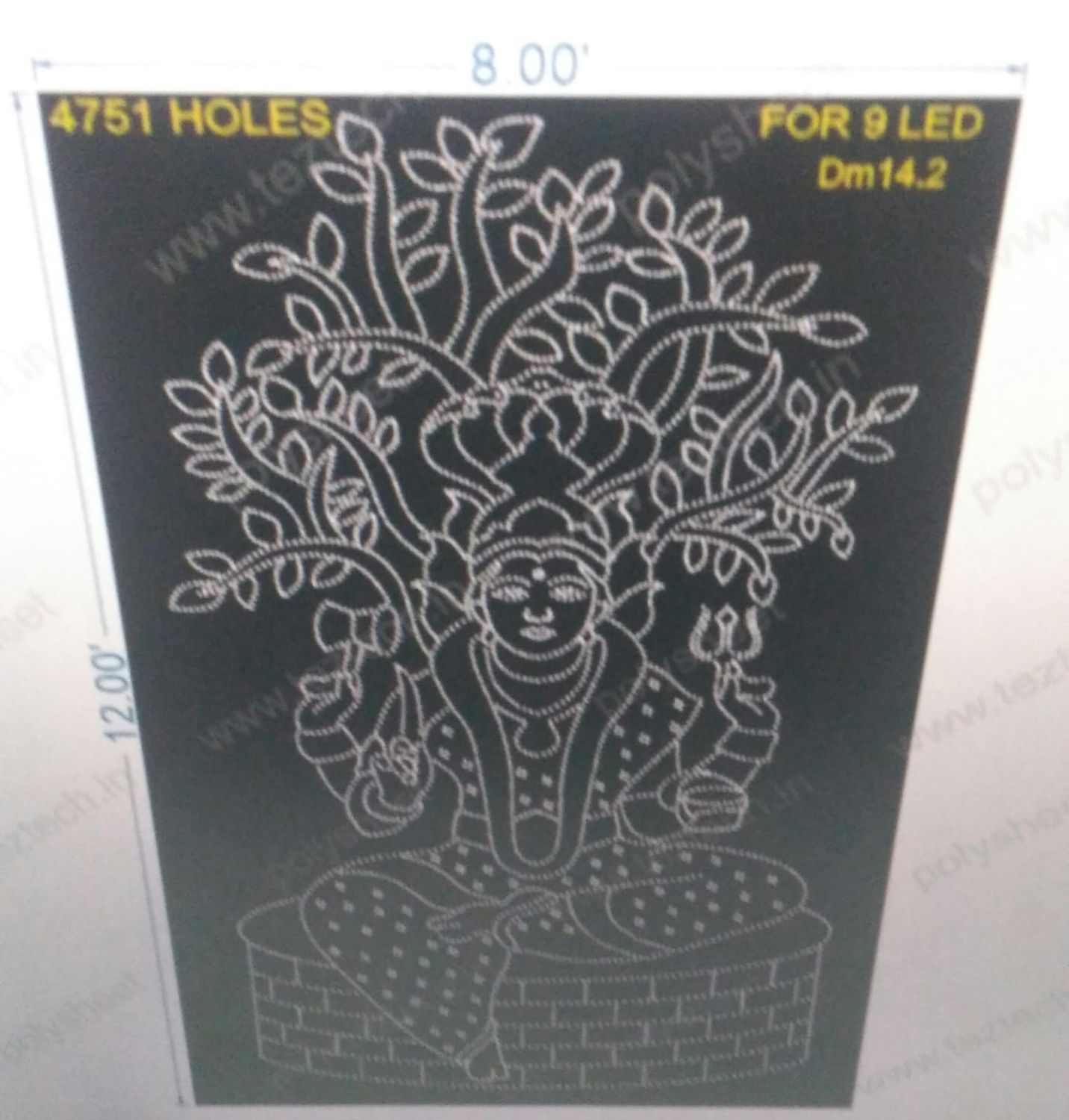 DM14.2  DEVI MATA  12x8 FEET  4751 HOLES