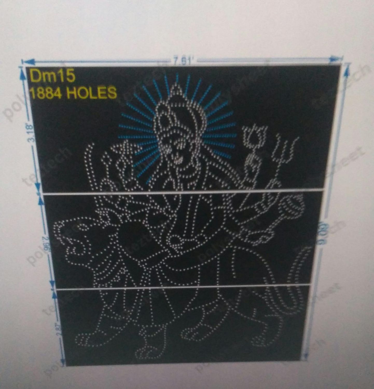 DM15  DEVI MATA 9.09X7.61FEET  2052HOLES
