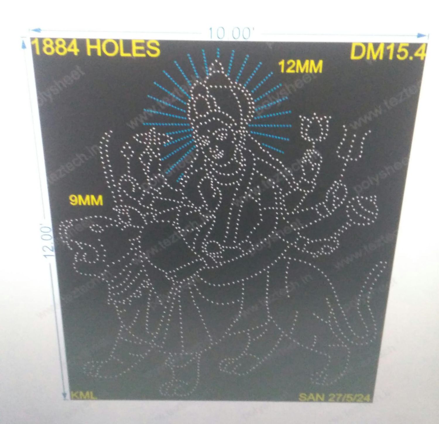 DM15.4  DEVI MATA 12x10FEET 1884HOLES