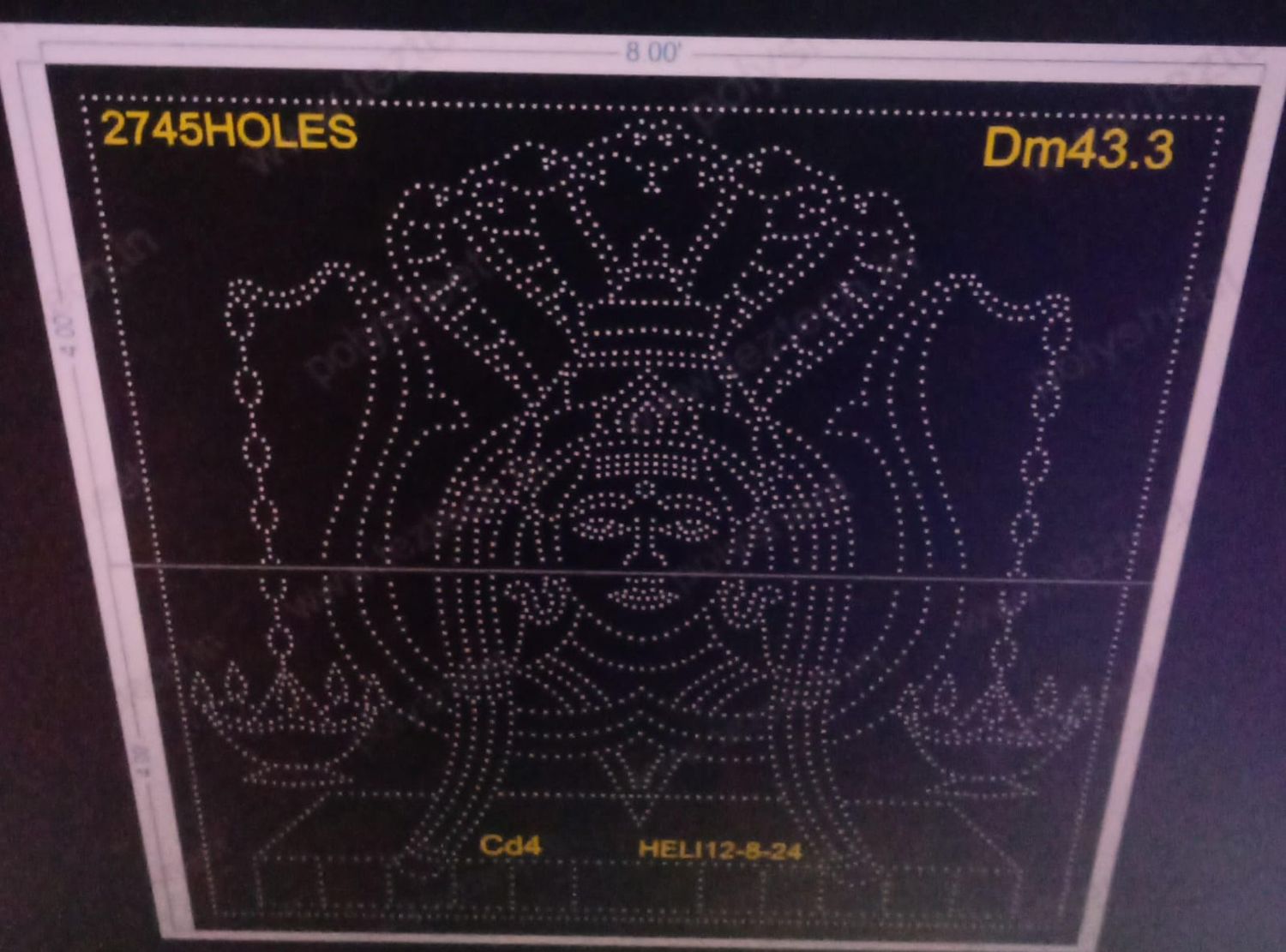 DM43.3 DEVI MATA 8X8 FEET 2745 HOLES