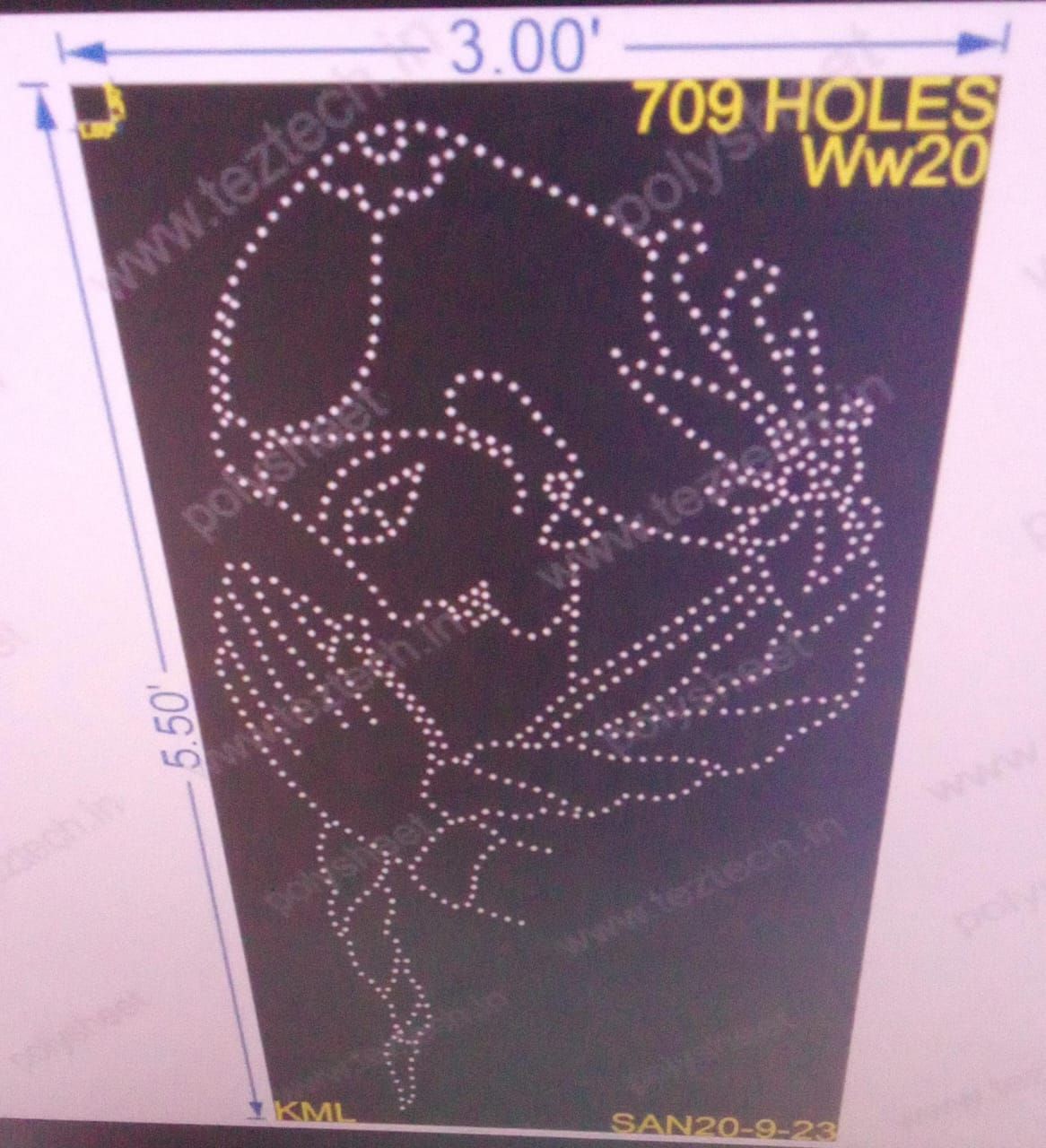 WW20 women with welcome 5.5X3ft , 709HOLES
