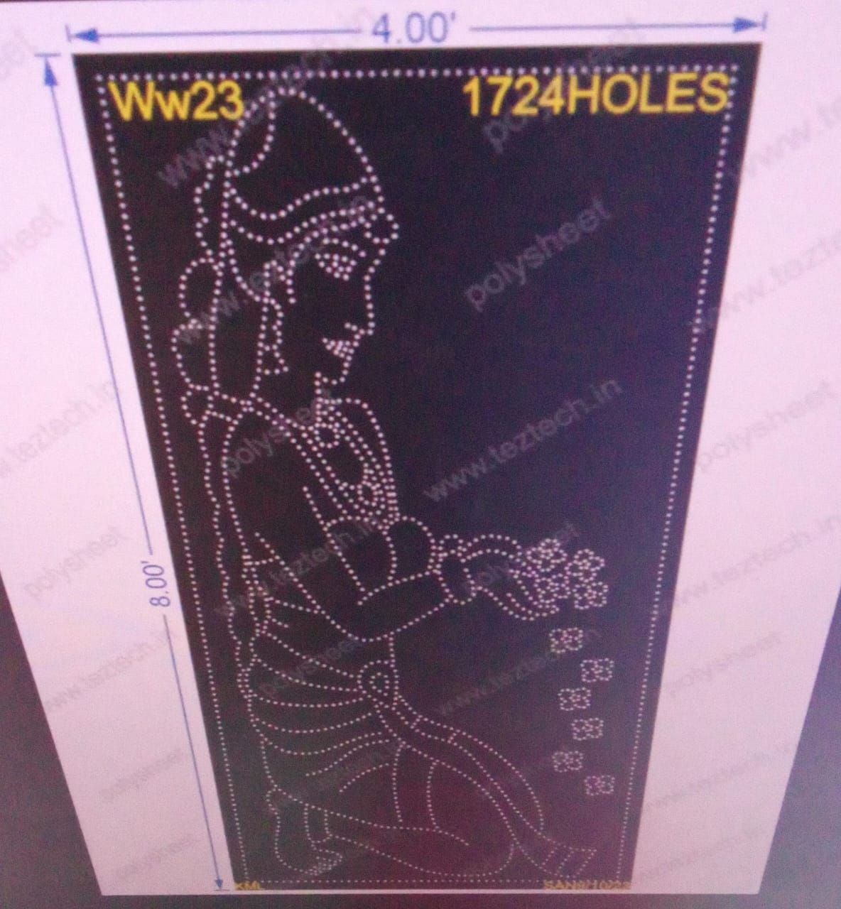WW23 WOMEN WITH FLOWER 4x8fFEET 1724HOLES