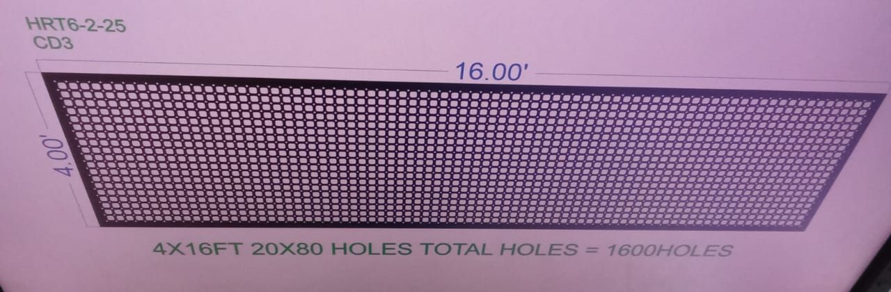ASCR6 4X16 FEET 20X80 HOLES SCREEN TOTAL HOLES=1600 WITH 1501 AIRPASS HOLES