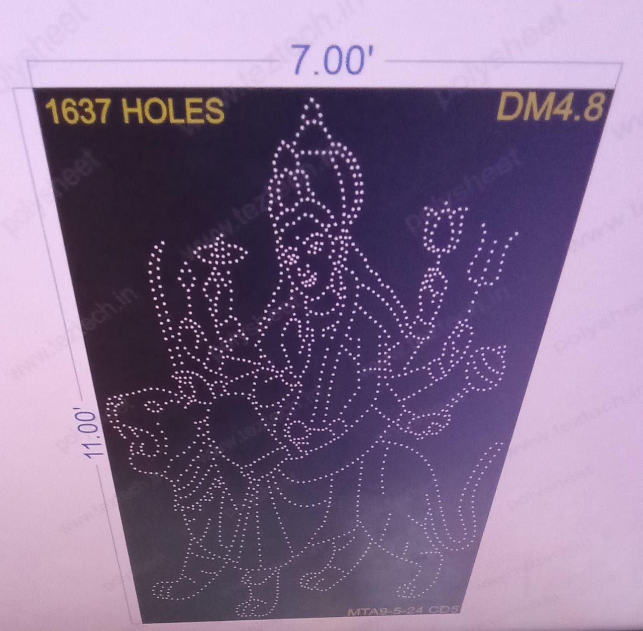 DM4.8 DEVI MATA 3 PARTS 11X7 FEET 1637 HOLES