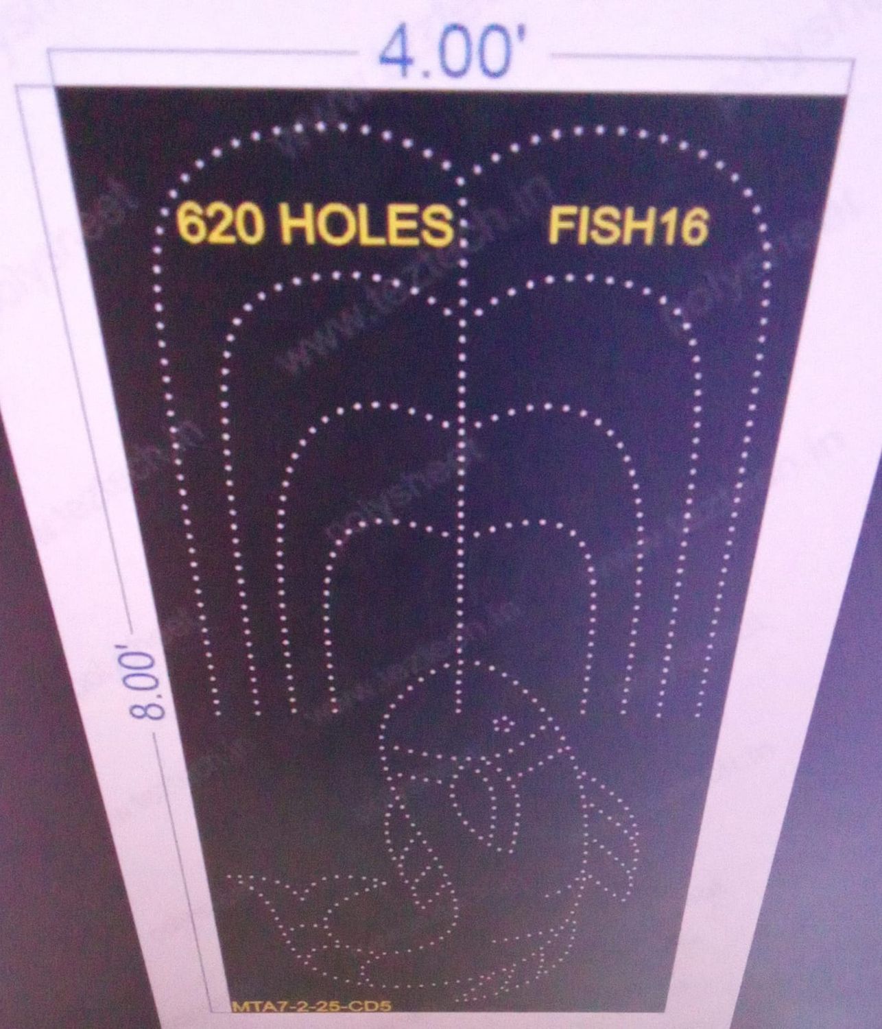 FISH16  FISH 8X4 FEET 620 HOLES