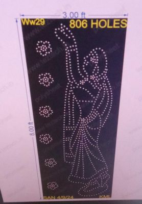 WW29 WOMAN WITH FLOWER 8X3 FEET 806HOLES