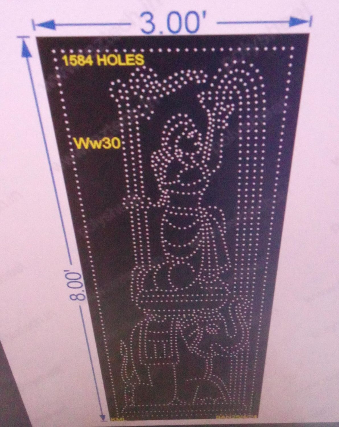 WW30 WELCOME WOMAN 8X3 FEET 1584HOLES