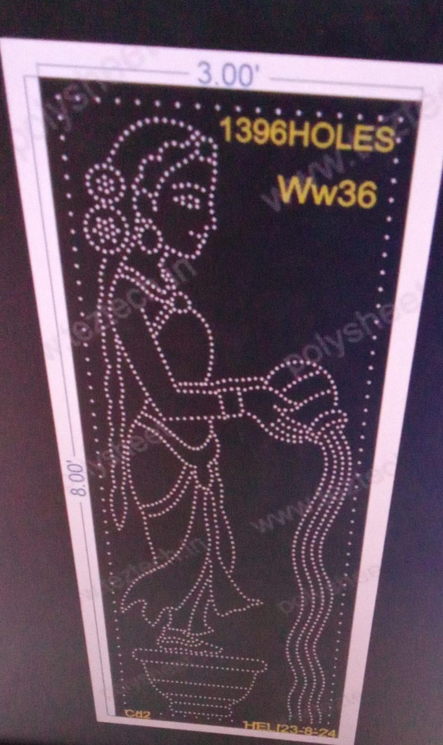 WW36 WATER WITH WOMEN 8X3 FEET 1396 HOLES