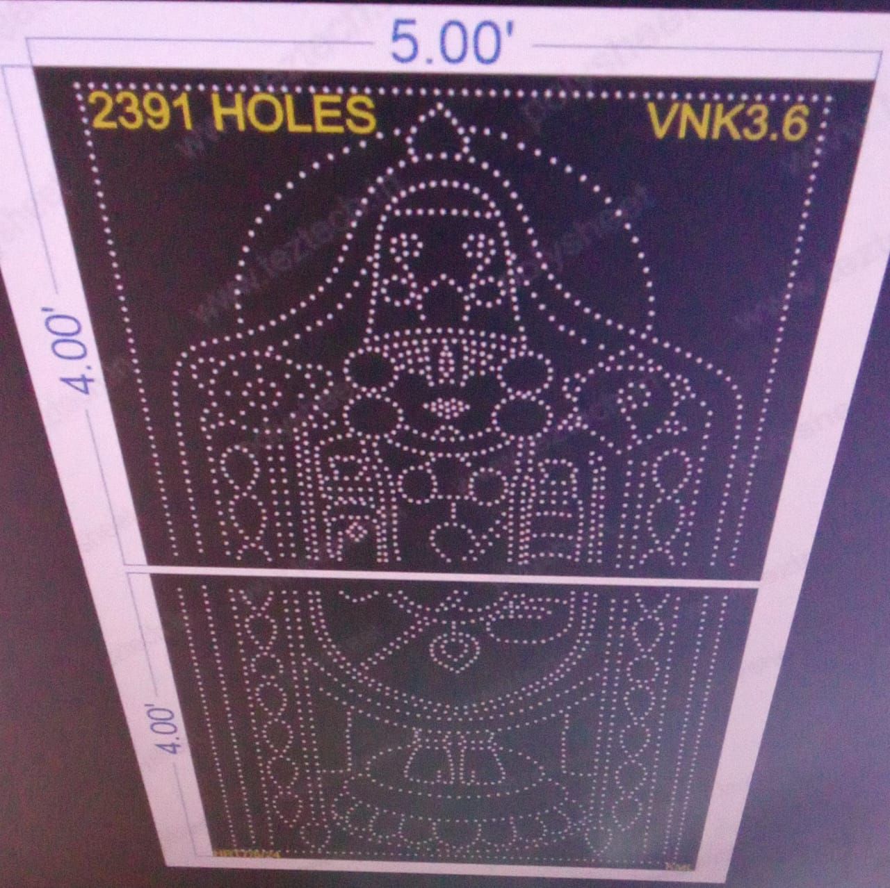 VNK3.6 VENKATESWARA  8X5 FEET 2391 HOLES (2PARTS)
