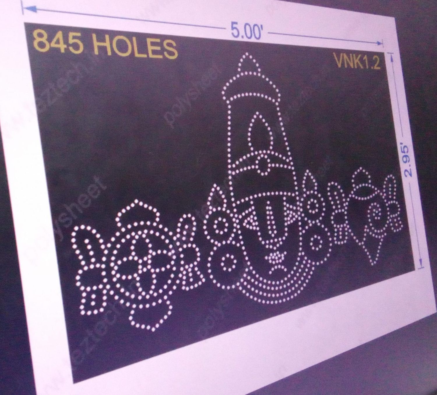 VNK1.2 VENKATESWARA   5X2.95 FEET 845 HOLES
