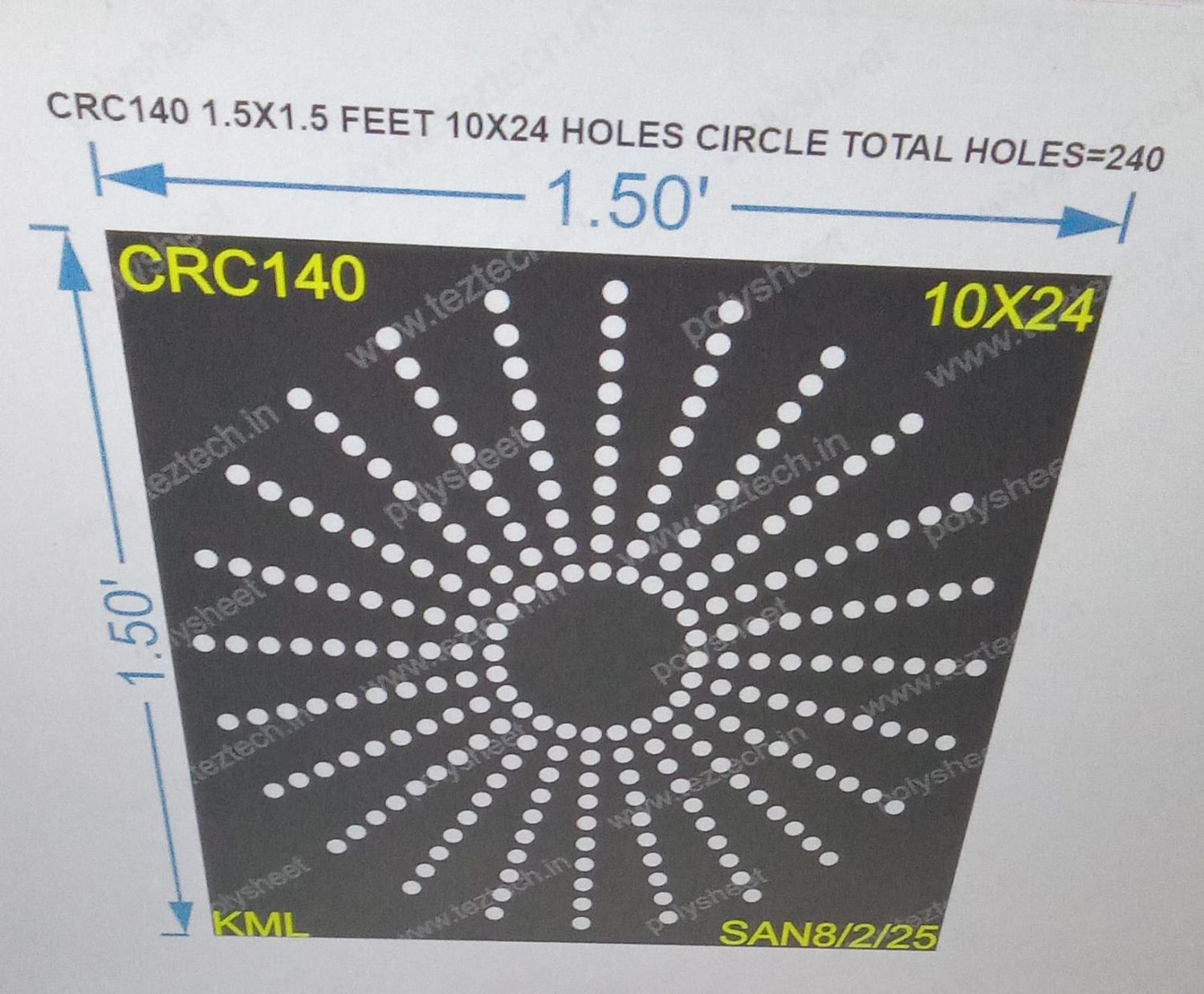 CRC140 CIRCLE 1 PART 1.5X1.5 FEET 240 HOLES