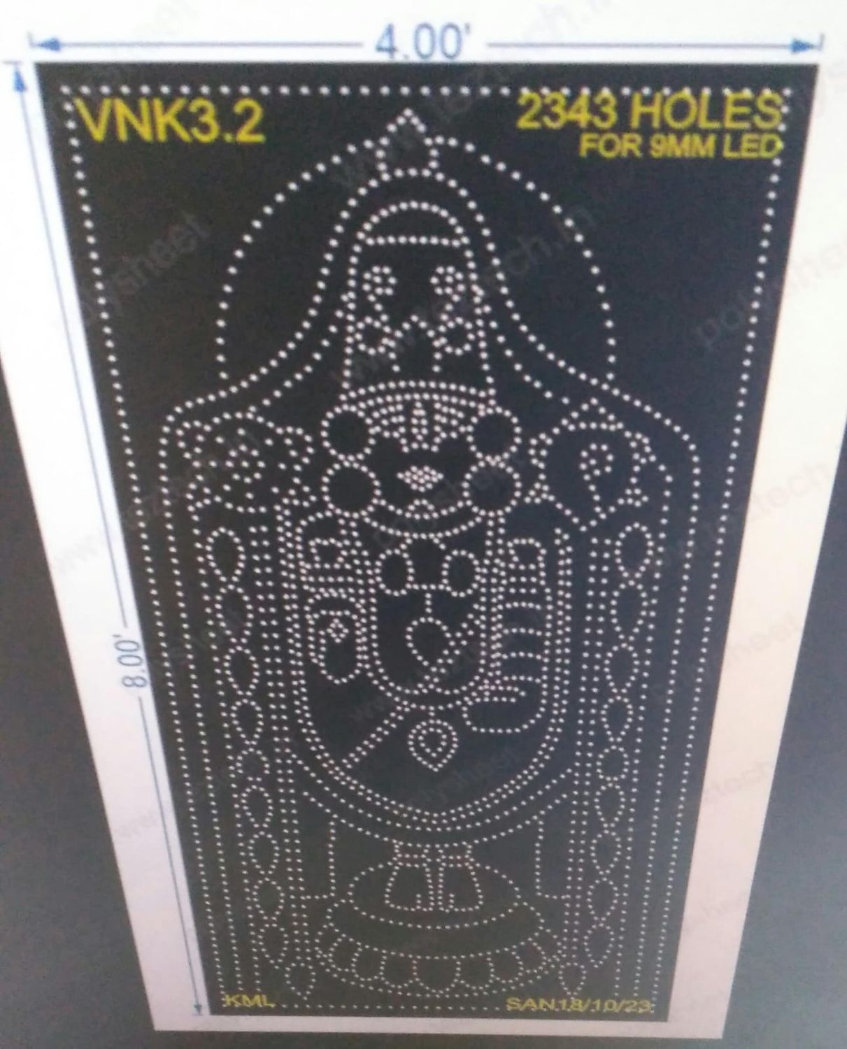 VNK3.2 VENKATESWARA  8X4 FEET  2343 HOLES