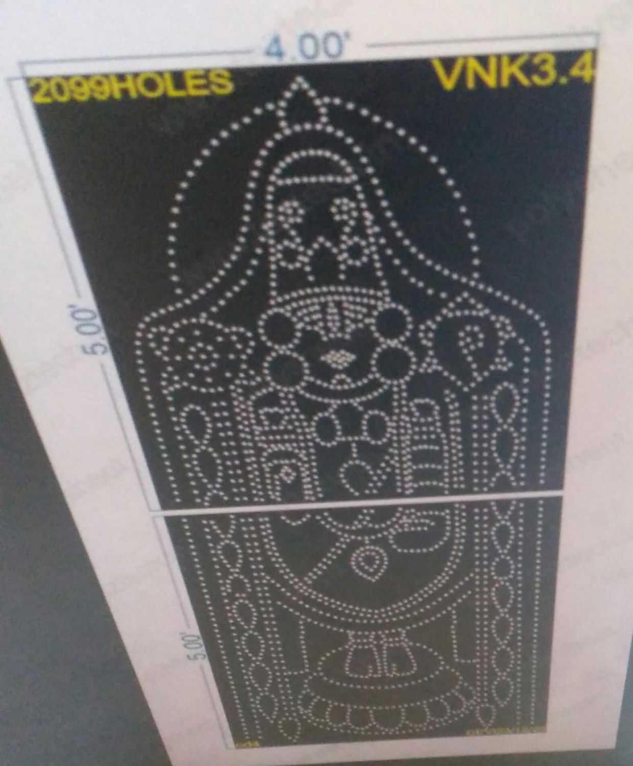 VNK3.4 VENKATESWARA  10X4FEET  2099 HOLES