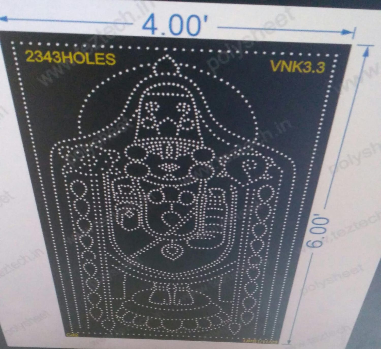 VNK3.3 VENKATESWARA  6X4 FEET  2343 HOLES