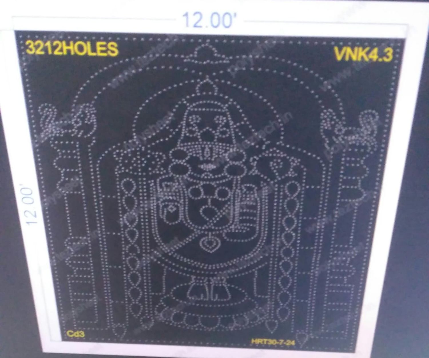 VNK4.3 VENKATESWARA  12X12 FEET 3212 HOLES (4PARTS)