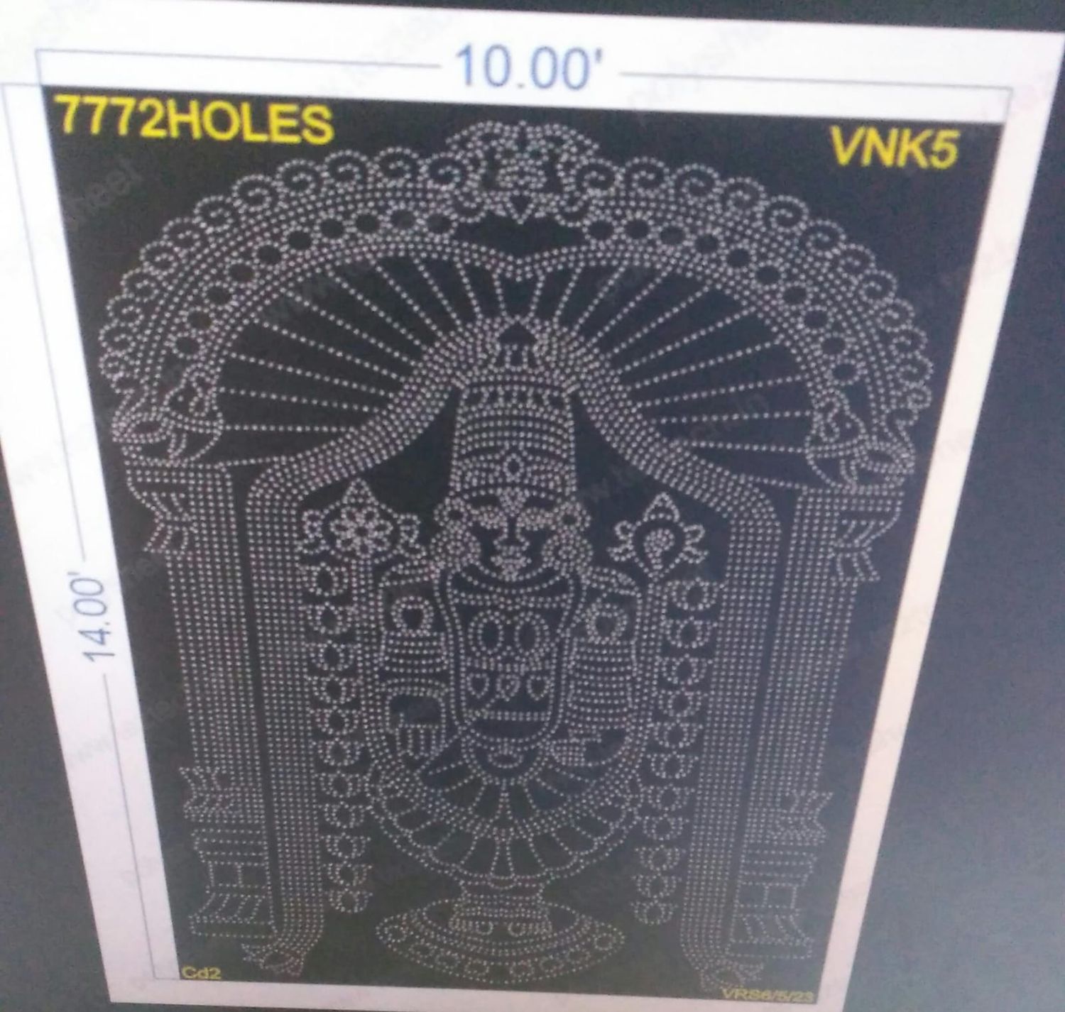 VNK5 VENKATESWARA  14X10 FEET 7772HOLES 4 PARTS