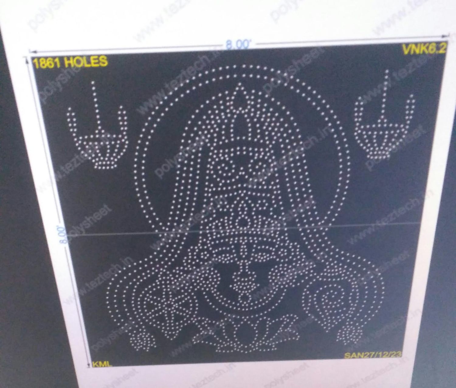 VNK6.2 VENKATESWARA 8X8FEET 1861HOLES (2 PARTS)