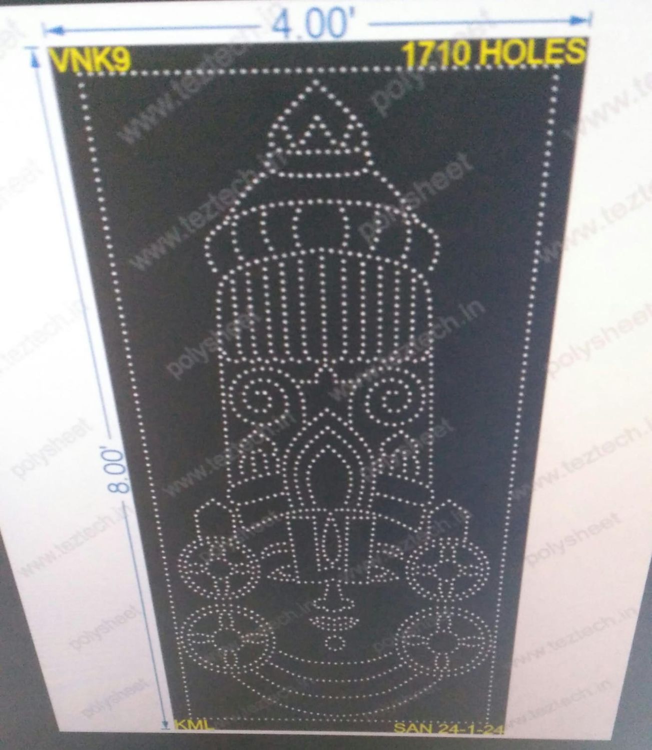 VNK9 VENKATESWARA  8X4 FEET 1710HOLES