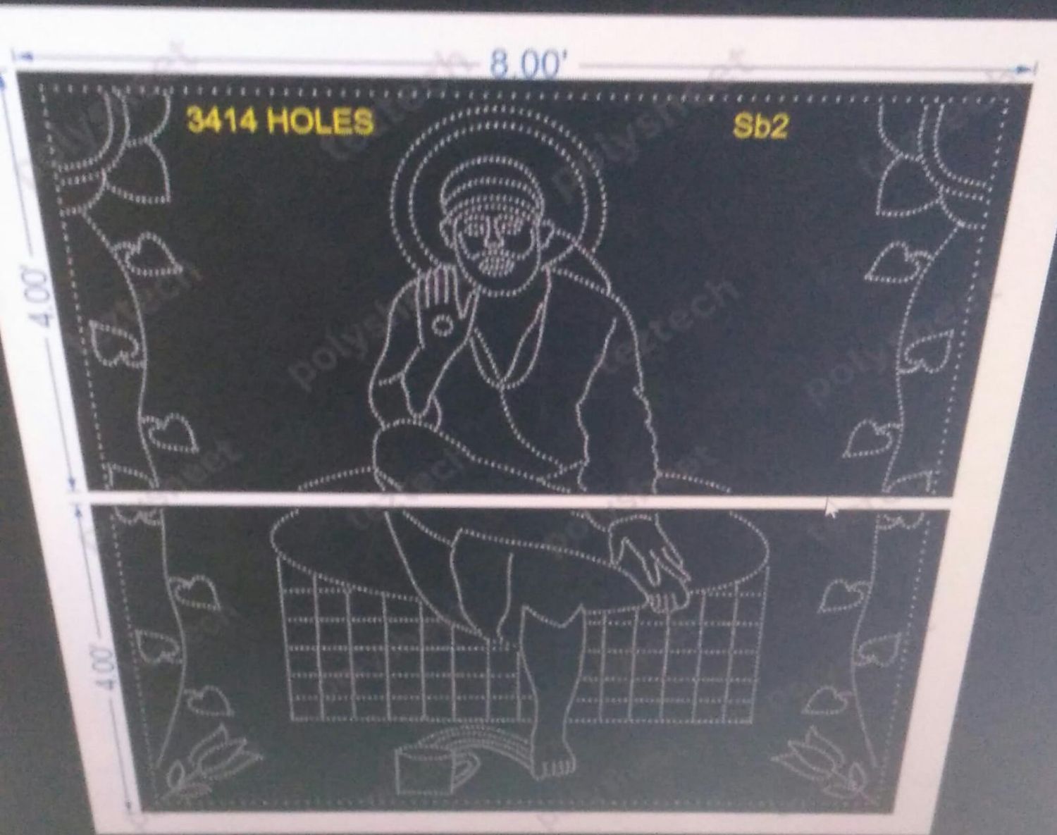 SB2 SAI BABA 8X8 FT 3414 HOLES