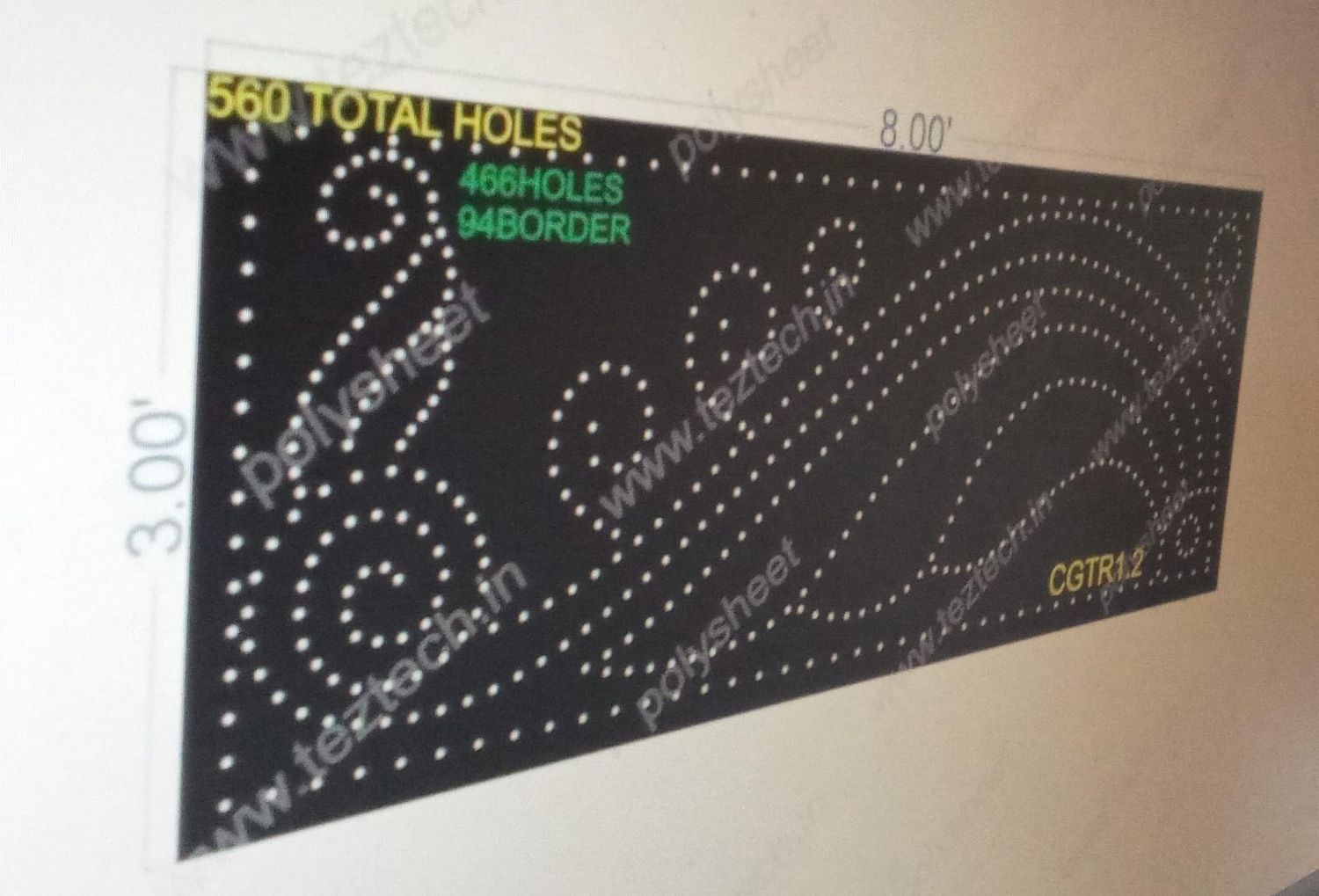 CGTR1.2 CURVE ROW  1 PART 3X8 FEET 560 HOLES