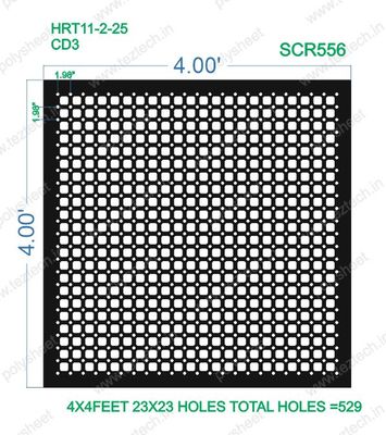 SCR556 4X4 FEET 23X23 HOLES SCREEN TOTAL HOLES=529 WITH 484 AIR PASS HOLES