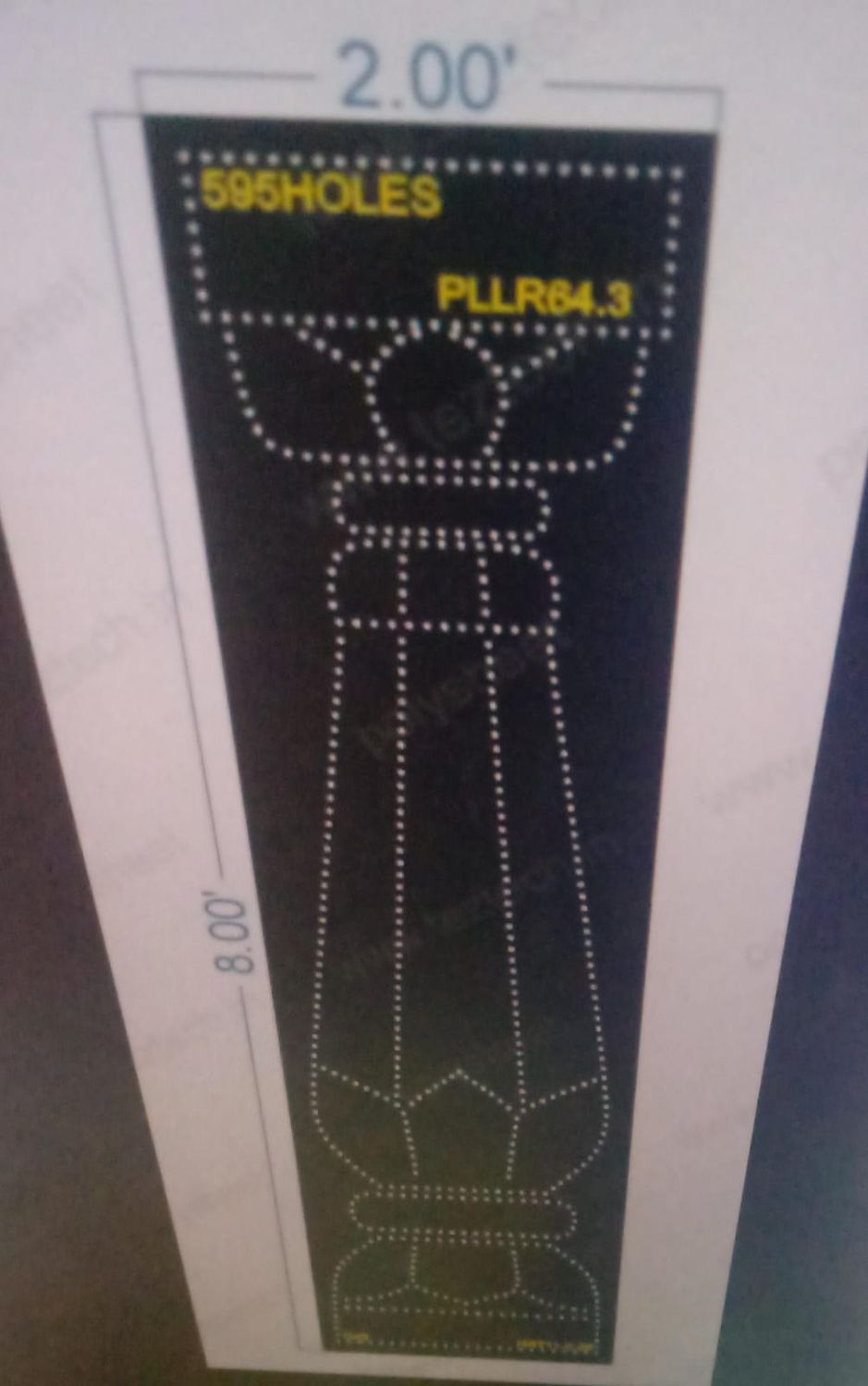 PLLR64.3 PILLAR 8X2 FEET 595 HOLES