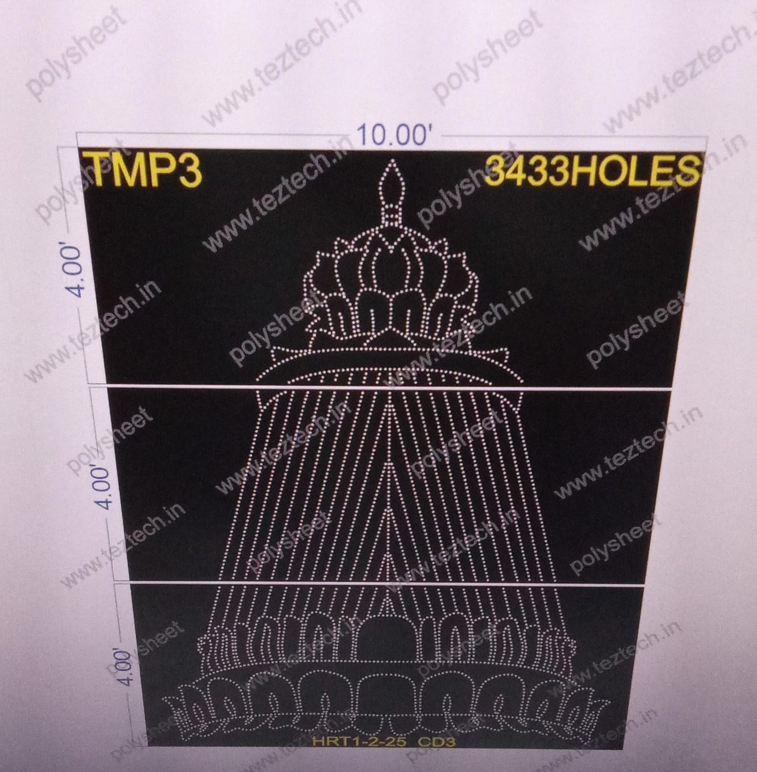 TMP3 TEMPLE 12X10 FEET 3433 HOLES (3 PARTS )