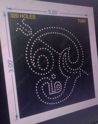 TOM3 TAMIL OM 3X3 FEET 320 HOLES