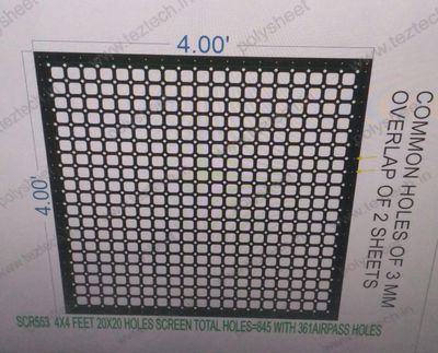 SCR553	P60 4X4 FEET 20X20 HOLES SCREEN TOTAL HOLES=400 WITH 361 AIR PASS HOLES 84FREMING FITING HOLES
