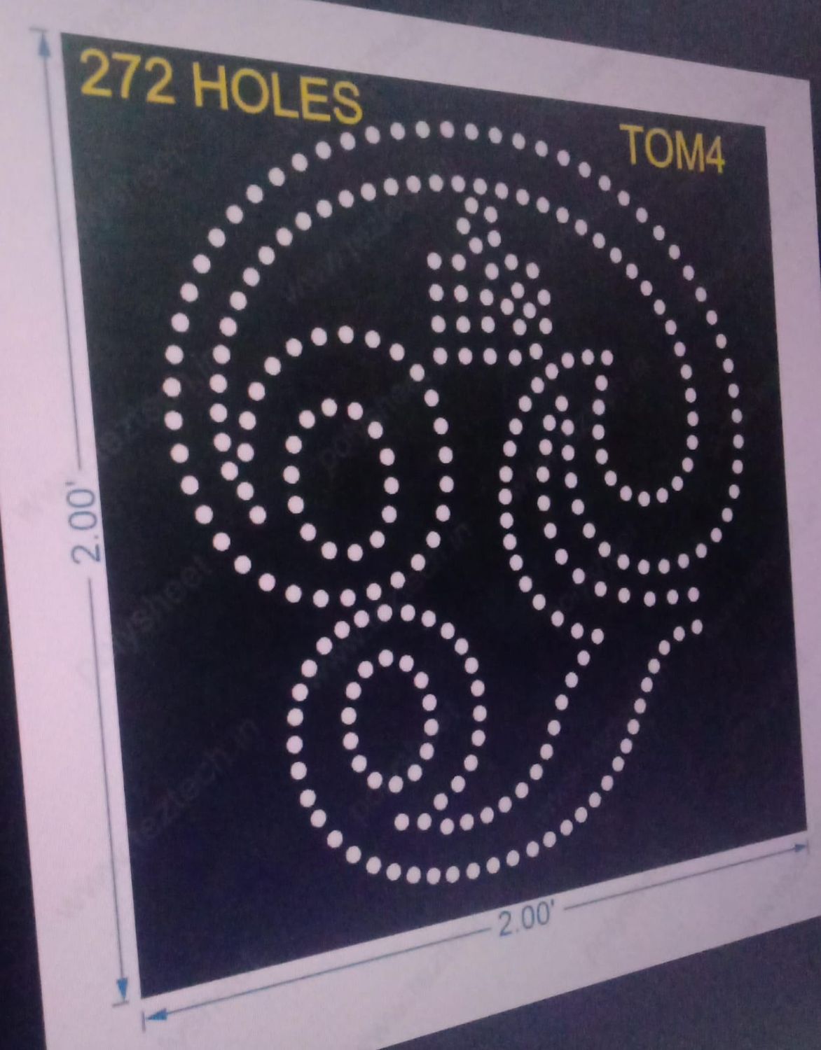 TOM4 TAMIL OM 2X2 FEET  272 HOLES