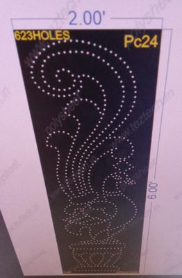 PC24 PEACOCK POLYSHEET 6X2 FEET 623 HOLES
