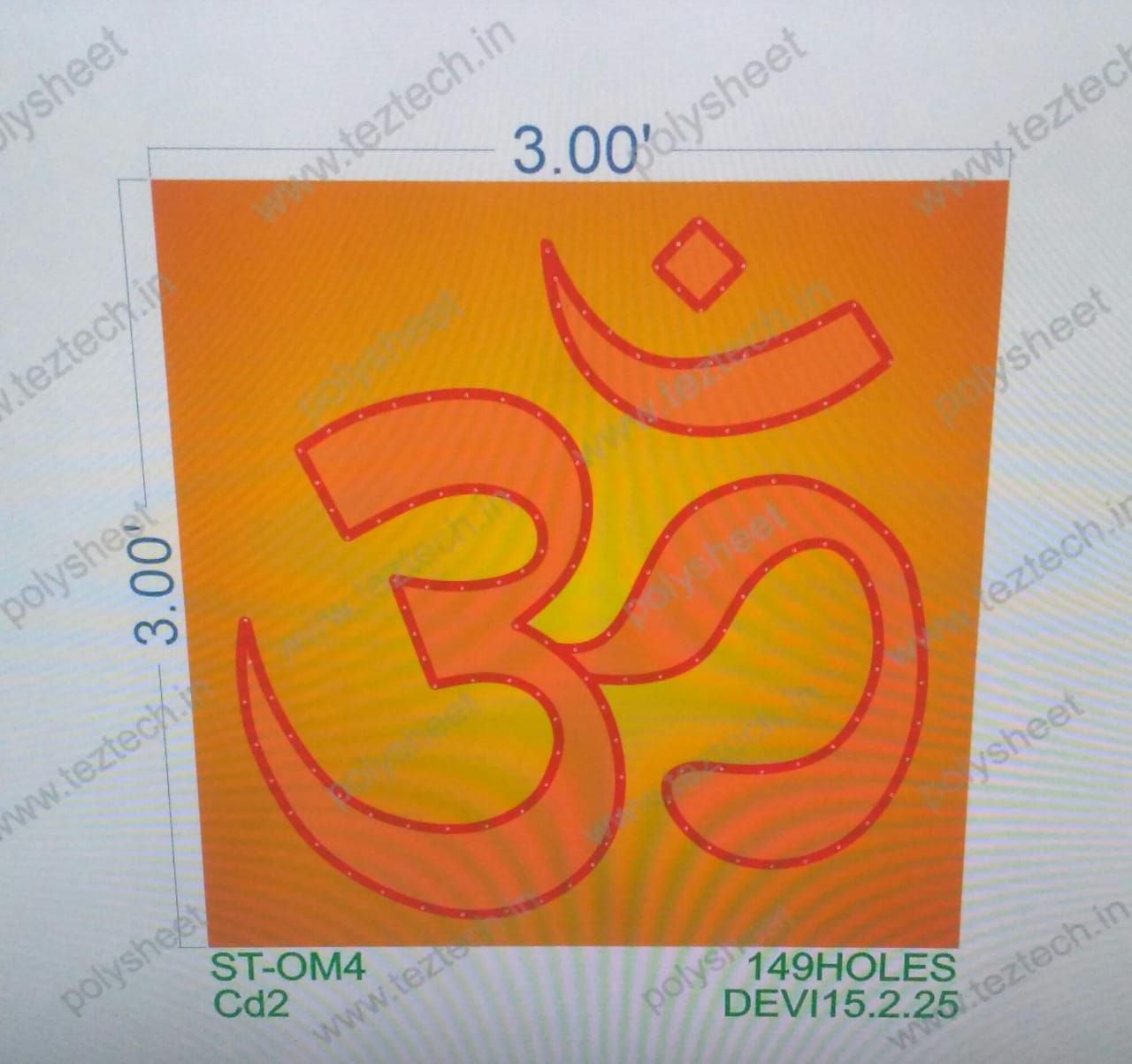 ST-OM4 STICKER OM 3X3FEET 149HOLES IN 1 PART