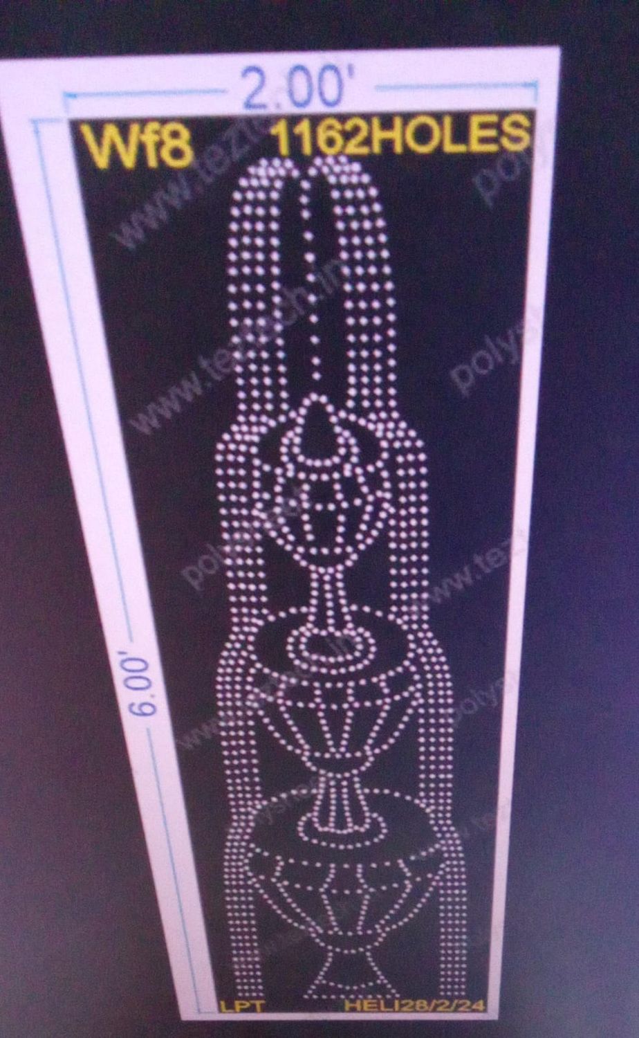 WF8 WATER FOUNTAIN 2X6 FEET 1162 HOLES