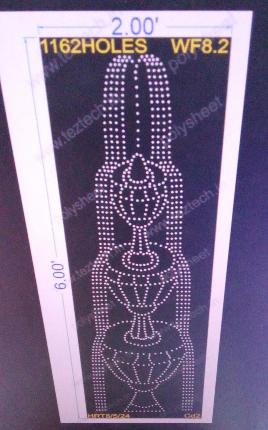 WF8.2 WATER FOUNTAIN 2X6 FEET 1162 HOLES