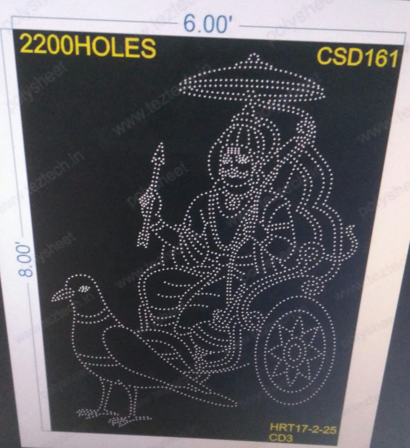 CSD161  CUSTOM DESIGN  2PART 8X6  FEET 2200 HOLES