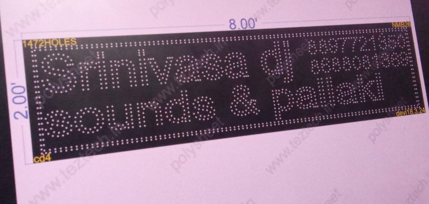 NMB26 NAME BOARD 2X8 FEET 1472 HOLES