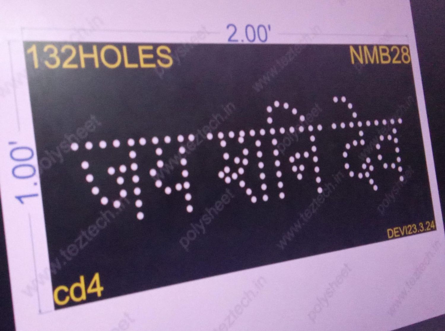 NMB28 JAI SANI DEV (IN HINDI) 1X2 FEET 132 HOLES