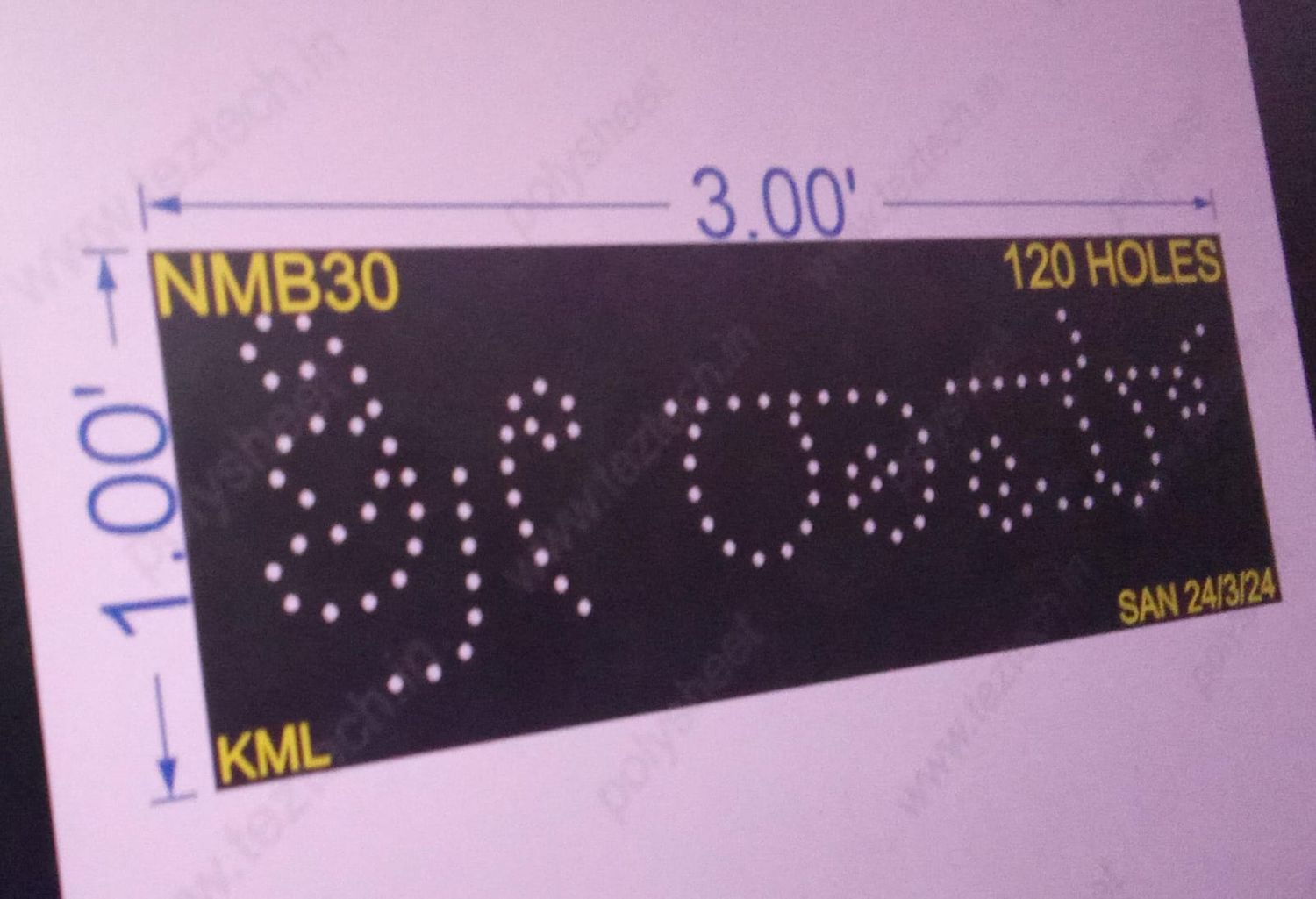 NMB30 SHREE RAM(KANNADA) 1X3 FEET 120 HOLES