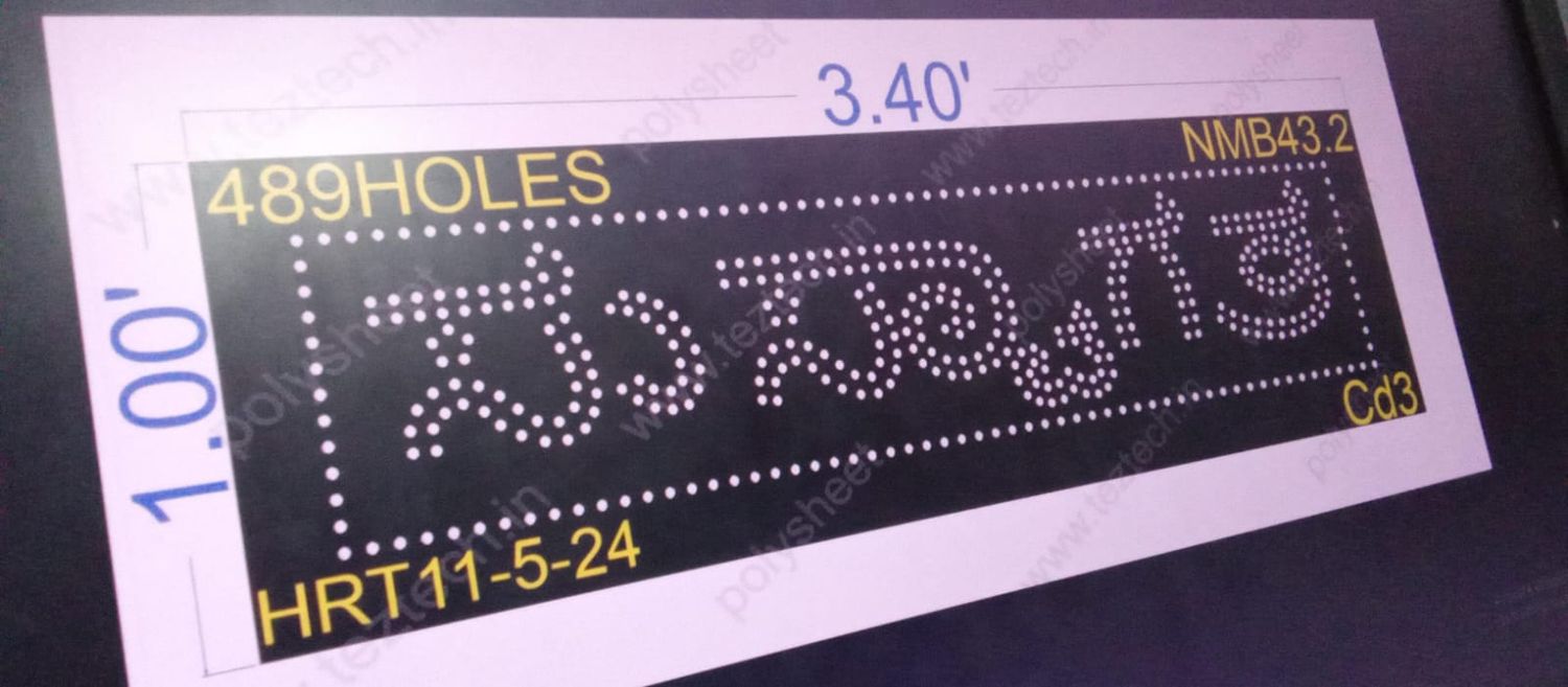 NMB43.2 NAME BOARD  WELCOM IN KANNADA 1X3.4 FEET 489 HOLES