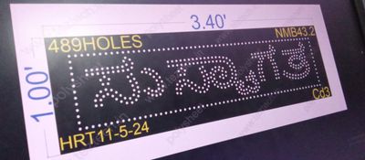 NMB43.2 NAME BOARD  WELCOM IN KANNADA 1X3.4 FEET 489 HOLES
