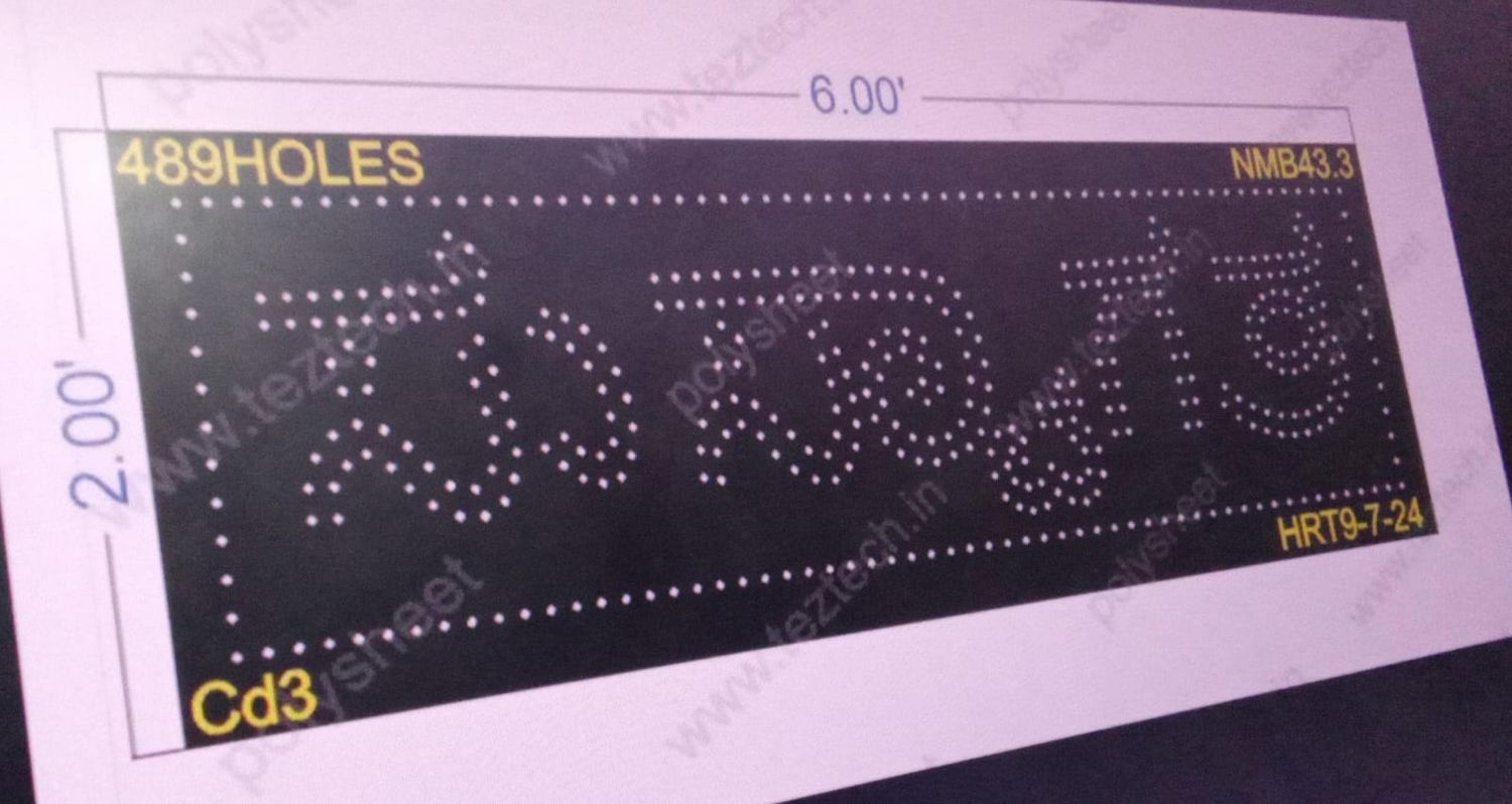 NMB43.3  WELCOM IN KANNADA 2X6 FEET 489 HOLES