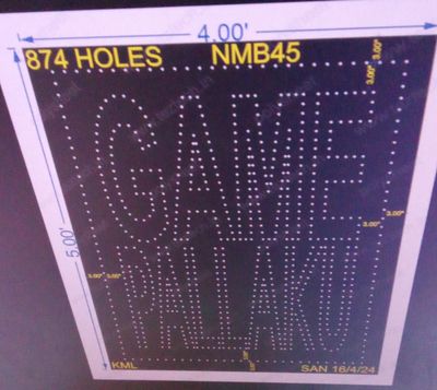 NMB45 NAME BOARD 5X4 FEET 874 HOLES
