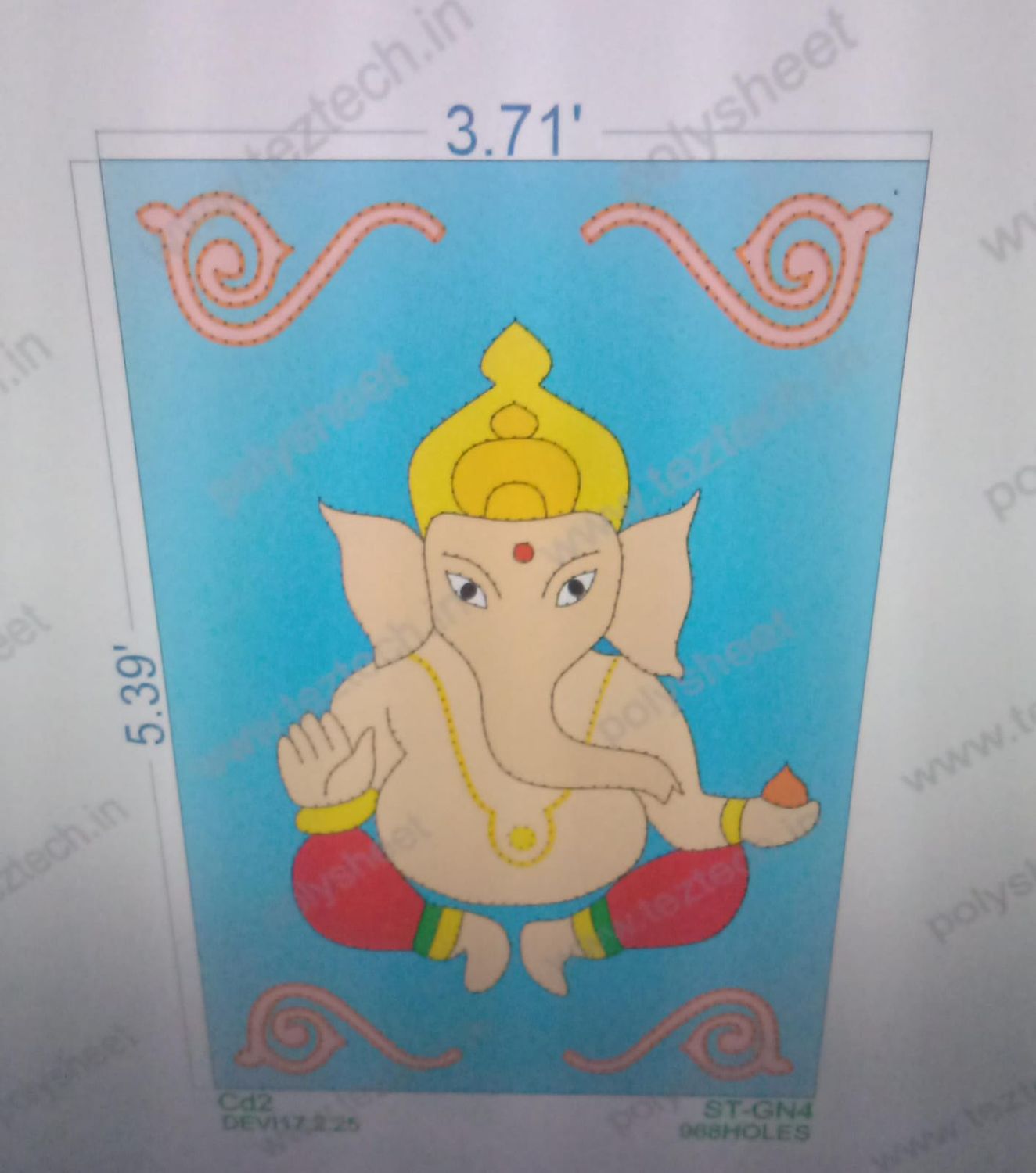 ST-GN4 STICKER GANESHJI 6X4 FEET968 HOLES IN 1 PART