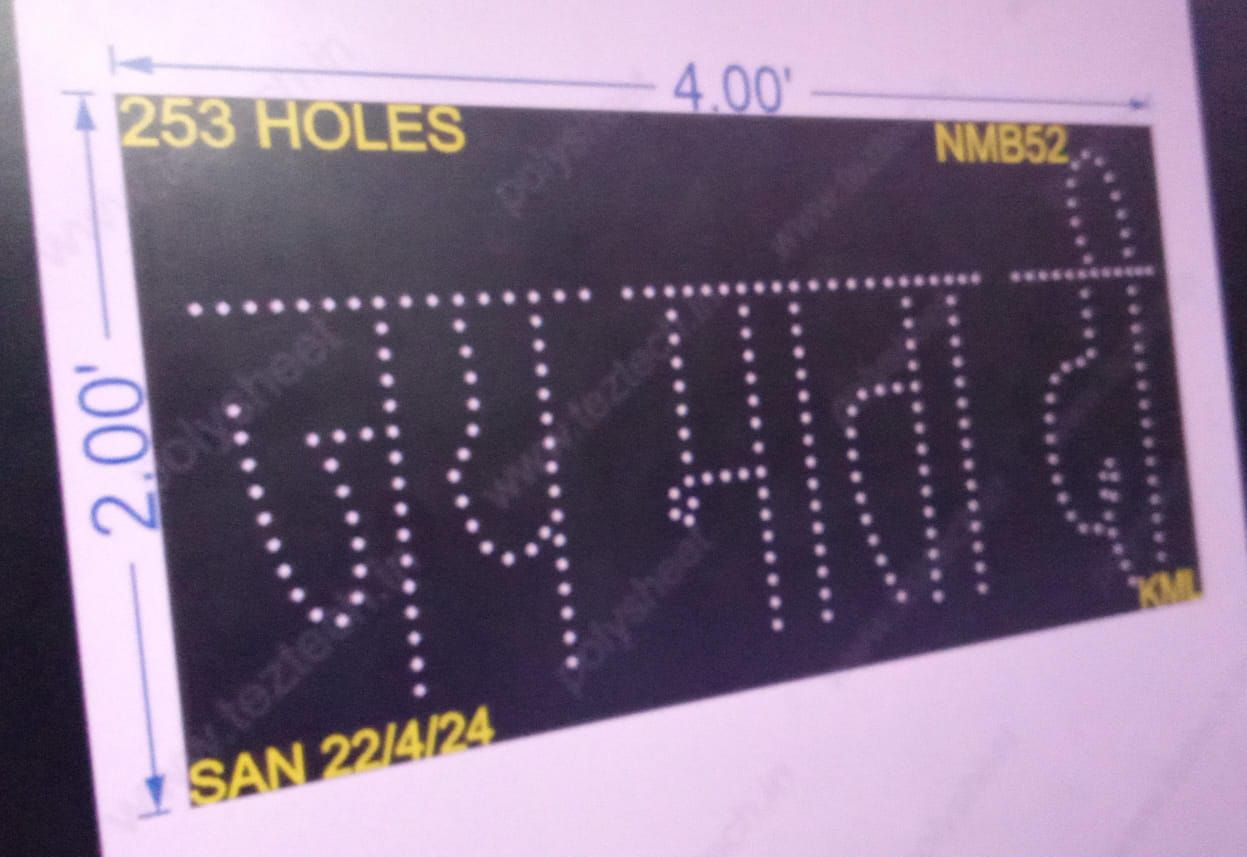 NMB52 NAME BOARD 2X4 FEET 253 HOLES