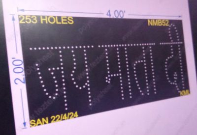 NMB52 NAME BOARD 2X4 FEET 253 HOLES