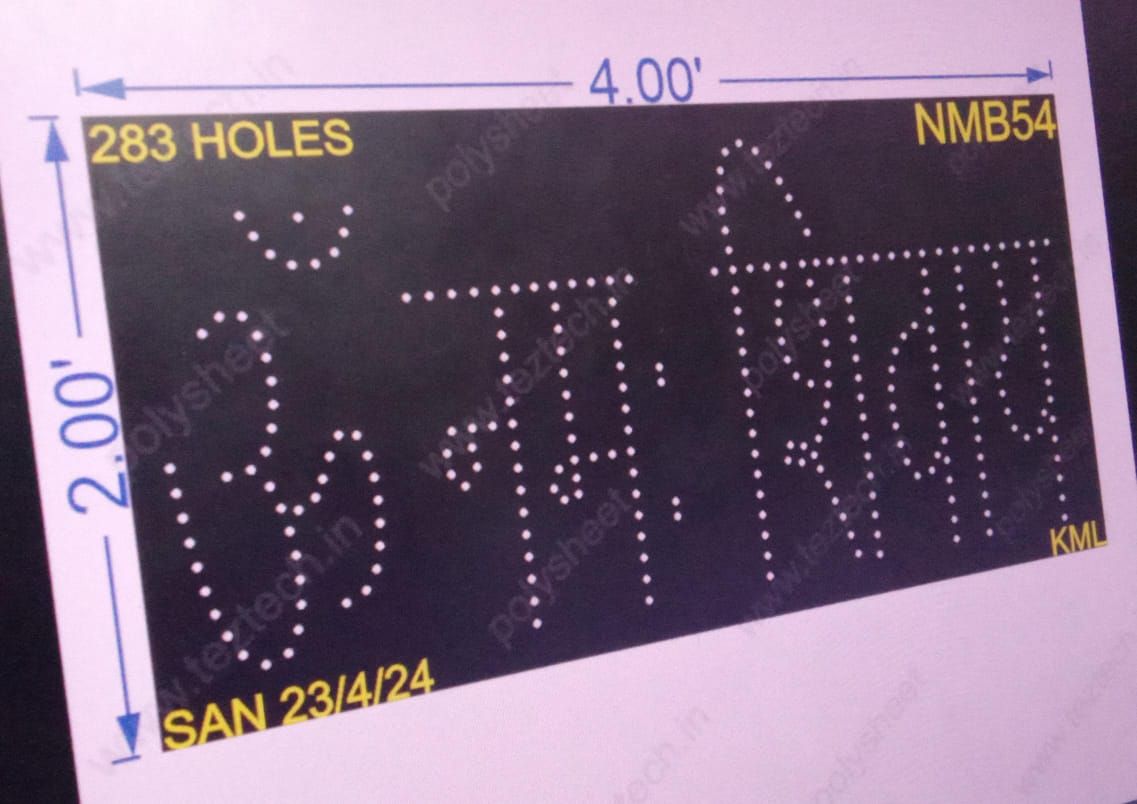NMB54 NAME BOARD 2X4 FEET 283 HOLES